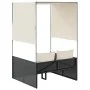 Tumbona doble con techo y cortinas ratán sintético negro de , Tumbonas - Ref: Foro24-4002755, Precio: 226,25 €, Descuento: %