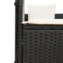 Tumbona doble con techo y cortinas ratán sintético negro de , Tumbonas - Ref: Foro24-4002755, Precio: 226,25 €, Descuento: %