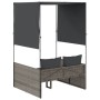 Doppel-Liegestuhl mit Dach und Vorhängen aus grauem synthetischem Rattan. von , Liegen - Ref: Foro24-4002757, Preis: 233,72 €...
