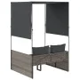 Tumbona doble con techo y cortinas ratán sintético gris de , Tumbonas - Ref: Foro24-4002757, Precio: 229,68 €, Descuento: %