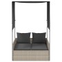 Double sun lounger with roof and light gray synthetic rattan curtains by , Loungers - Ref: Foro24-4002760, Price: 233,72 €, D...