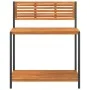 Mesa de trabajo de jardín madera de acacia y acero 90x50x110 cm de , Soportes para macetas - Ref: Foro24-367619, Precio: 108,...