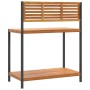 Gartentisch aus Akazienholz und Stahl, 90x50x110 cm. von , Topfständer - Ref: Foro24-367619, Preis: 110,22 €, Rabatt: %