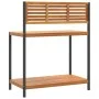 Mesa de trabajo de jardín madera de acacia y acero 90x50x110 cm de , Soportes para macetas - Ref: Foro24-367619, Precio: 108,...