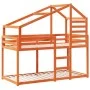 Cama con techo madera maciza pino marrón 80x200 cm de , Camas y somieres - Ref: Foro24-3281960, Precio: 234,57 €, Descuento: %