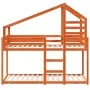 Cama con techo madera maciza pino marrón 80x200 cm de , Camas y somieres - Ref: Foro24-3281960, Precio: 234,57 €, Descuento: %