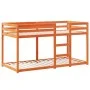 Cama con techo madera maciza pino marrón 80x200 cm de , Camas y somieres - Ref: Foro24-3281960, Precio: 234,57 €, Descuento: %