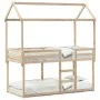 Bunk bed with solid pine wood roof 80x200 cm by , Beds and slatted bases - Ref: Foro24-3282121, Price: 206,96 €, Discount: %