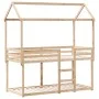 Bunk bed with solid pine wood roof 80x200 cm by , Beds and slatted bases - Ref: Foro24-3282121, Price: 206,96 €, Discount: %