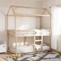 Bunk bed with solid pine wood roof 80x200 cm by , Beds and slatted bases - Ref: Foro24-3282121, Price: 206,96 €, Discount: %