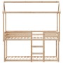 Cama litera con techo madera maciza de pino 80x200 cm de , Camas y somieres - Ref: Foro24-3282121, Precio: 206,63 €, Descuent...