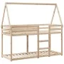 Cama litera con techo madera maciza de pino 90x190 cm de , Camas y somieres - Ref: Foro24-3282087, Precio: 188,23 €, Descuent...