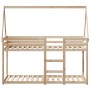 Cama litera con techo madera maciza de pino 90x190 cm de , Camas y somieres - Ref: Foro24-3282087, Precio: 172,47 €, Descuent...