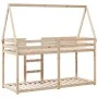Cama litera con techo madera maciza de pino 90x190 cm de , Camas y somieres - Ref: Foro24-3282087, Precio: 188,23 €, Descuent...