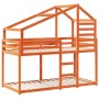 Litera con techo madera maciza pino marrón cera 75x190 cm de , Camas y somieres - Ref: Foro24-3281969, Precio: 214,97 €, Desc...