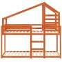 Litera con techo madera maciza pino marrón cera 75x190 cm de , Camas y somieres - Ref: Foro24-3281969, Precio: 214,97 €, Desc...