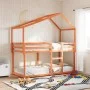 Bunk bed with solid pine wood roof in brown wax, 75x190 cm. by , Beds and slatted bases - Ref: Foro24-3282051, Price: 219,54 ...