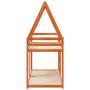 Bunk bed with solid pine wood roof in brown wax, 75x190 cm. by , Beds and slatted bases - Ref: Foro24-3282091, Price: 194,96 ...