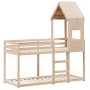 Bunk bed with a solid pine wood roof 75x190 cm by , Beds and slatted bases - Ref: Foro24-3282007, Price: 208,81 €, Discount: %