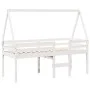 Hochbett mit weißem Massivholzdach aus Kiefer, weiß, 90x200 cm. von , Betten und Lattenroste - Ref: Foro24-3282093, Preis: 22...