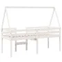 Hochbett mit weißem Massivholzdach aus Kiefer, weiß, 90x200 cm. von , Betten und Lattenroste - Ref: Foro24-3282093, Preis: 22...