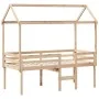 Cama alta con techo madera maciza de pino 80x200 cm de , Camas y somieres - Ref: Foro24-3282135, Precio: 206,03 €, Descuento: %