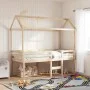 Cama alta con techo madera maciza de pino 80x200 cm de , Camas y somieres - Ref: Foro24-3282135, Precio: 206,03 €, Descuento: %