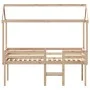 Cama alta con techo madera maciza de pino 80x200 cm de , Camas y somieres - Ref: Foro24-3282135, Precio: 206,03 €, Descuento: %
