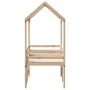 Cama alta con techo madera maciza de pino 80x200 cm de , Camas y somieres - Ref: Foro24-3282135, Precio: 206,03 €, Descuento: %