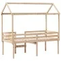 Cama alta con techo madera maciza de pino 80x200 cm de , Camas y somieres - Ref: Foro24-3282135, Precio: 206,03 €, Descuento: %