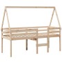 Cama alta con techo madera maciza de pino 90x190 cm de , Camas y somieres - Ref: Foro24-3282098, Precio: 162,50 €, Descuento: %