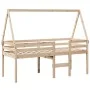 High bed with solid pine wood roof 90x190 cm by , Beds and slatted bases - Ref: Foro24-3282098, Price: 170,83 €, Discount: %