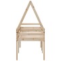 Cama alta con techo madera maciza de pino 90x190 cm de , Camas y somieres - Ref: Foro24-3282098, Precio: 162,50 €, Descuento: %