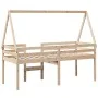 High bed with solid pine wood roof 90x190 cm by , Beds and slatted bases - Ref: Foro24-3282098, Price: 170,83 €, Discount: %