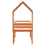Cama alta con techo madera maciza de pino marrón cera 90x190 cm de , Camas y somieres - Ref: Foro24-3282018, Precio: 243,45 €...