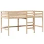 High bed with solid pine wood roof 90x190 cm by , Beds and slatted bases - Ref: Foro24-3282058, Price: 196,40 €, Discount: %