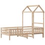 Bed frame with solid pine wood roof 100x200 cm by , Beds and slatted bases - Ref: Foro24-3282156, Price: 171,08 €, Discount: %