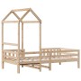 Bed frame with solid pine wood roof 100x200 cm by , Beds and slatted bases - Ref: Foro24-3282156, Price: 171,08 €, Discount: %