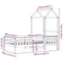 Bettgestell mit massivem Kiefernholzdach 100x200 cm von , Betten und Lattenroste - Ref: Foro24-3282156, Preis: 168,87 €, Raba...