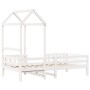 Bed frame with solid white pine wood roof 80x200 cm by , Beds and slatted bases - Ref: Foro24-3282163, Price: 187,02 €, Disco...