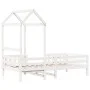 Bed frame with solid white pine wood roof 80x200 cm by , Beds and slatted bases - Ref: Foro24-3282163, Price: 184,82 €, Disco...