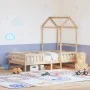 Bed frame with solid pine wood roof structure 75x190 cm by , Beds and slatted bases - Ref: Foro24-3282168, Price: 153,79 €, D...