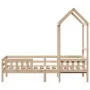 Bed frame with solid pine wood roof structure 75x190 cm by , Beds and slatted bases - Ref: Foro24-3282168, Price: 153,79 €, D...