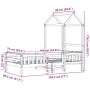 Bed frame with solid pine wood roof structure 75x190 cm by , Beds and slatted bases - Ref: Foro24-3282168, Price: 153,79 €, D...