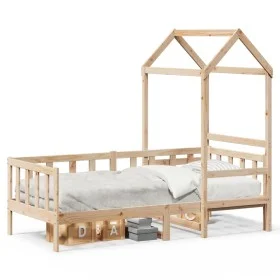 Sofa bed with solid pine wood roof 90x200 cm by , Beds and slatted bases - Ref: Foro24-3282210, Price: 151,60 €, Discount: %