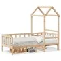 Sofá cama con techo madera maciza de pino 90x200 cm de , Camas y somieres - Ref: Foro24-3282210, Precio: 151,59 €, Descuento: %