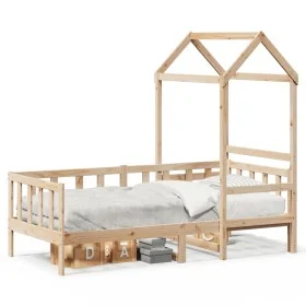 Sofa bed with solid pine wood roof 80x200 cm by , Beds and slatted bases - Ref: Foro24-3282212, Price: 171,13 €, Discount: %