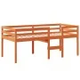 High bed with solid pine wood roof in brown wax 80x200 cm by , Beds and slatted bases - Ref: Foro24-3281976, Price: 231,06 €,...