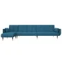 L-förmiges Schlafsofa blauer Samt 275x140x70 cm von , Sofas - Ref: Foro24-3157205, Preis: 452,59 €, Rabatt: %