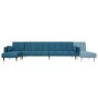 L-förmiges Schlafsofa blauer Samt 275x140x70 cm von , Sofas - Ref: Foro24-3157205, Preis: 426,59 €, Rabatt: %